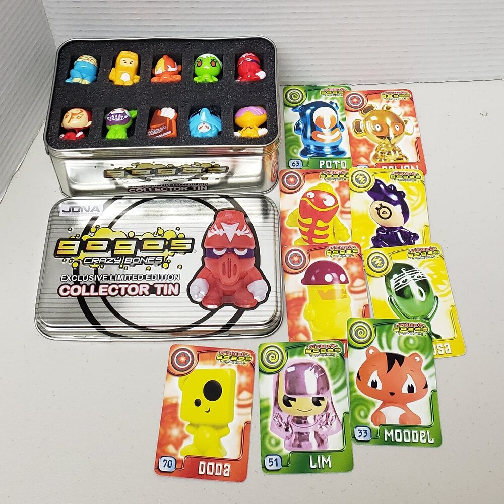 Gogo's Crazy Bones Collector Tin & Trading Cards